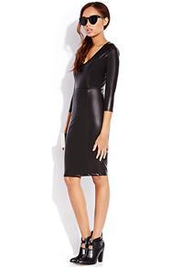 Forever21 Sleek Faux Leather Midi Dress