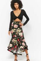 Forever21 Floral High-low Skirt