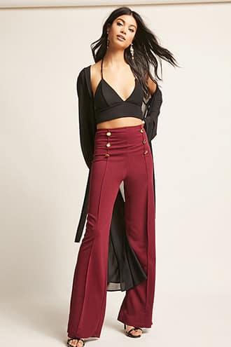 Forever21 Double-breasted High-rise Pants