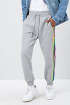 Forever21 Rainbow Striped-trim Joggers