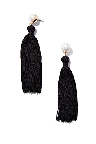 Forever21 Faux Pearl Tassel Duster Earrings