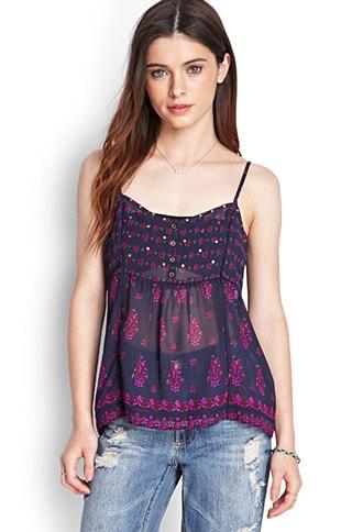 Forever21 Chiffon Floral Print Cami