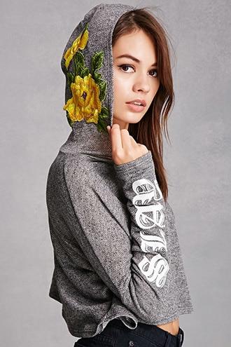 Forever21 Slay Graphic Cropped Hoodie