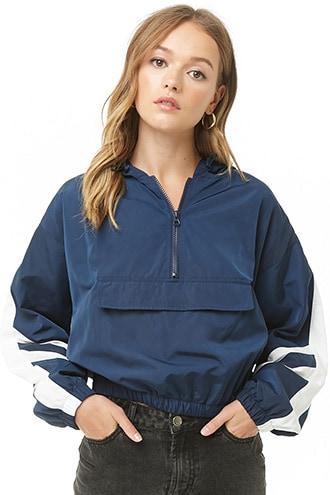 Forever21 Striped Hooded Anorak