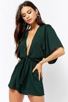Forever21 Plunging Tie-front Romper