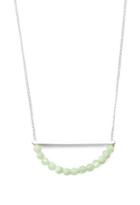 Forever21 Beaded Bar Pendant Necklace (silver/mint)