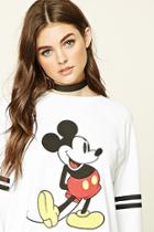 Forever21 Mickey Mouse Striped Sweatshirt