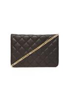 Forever21 Quilted Faux Leather Crossbody (black)