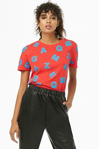 Forever21 Alphabet Print Tee