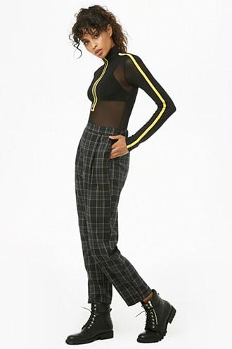 Forever21 Plaid Cuffed-leg Pants