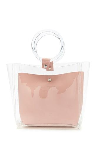 Forever21 Vinyl Faux Leather-trim Tote