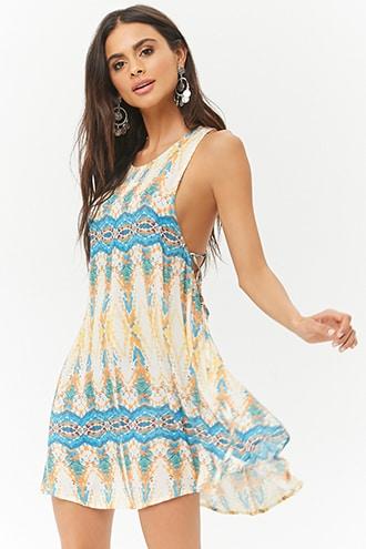 Forever21 Ornate Watercolor Mini Dress