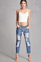 Forever21 Drawstring Denim Ankle Jeans