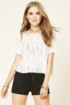 Forever21 Women's  Semi-sheer Embroidered Top