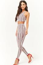 Forever21 Striped Crop Top And Leggings Set