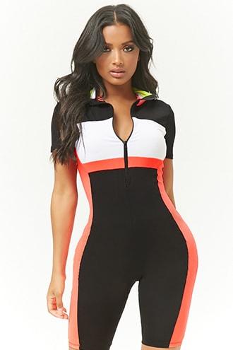 Forever21 Stretch-knit Mock Neck Romper