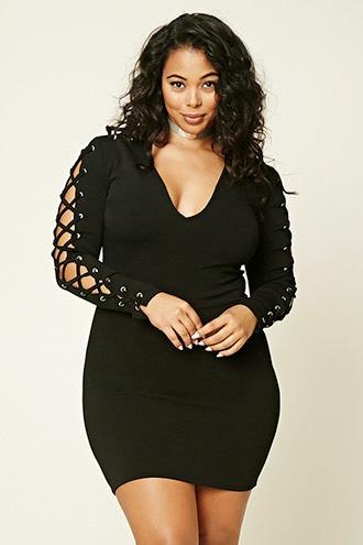 Forever21 Plus Size Lace-up Bodycon Dress