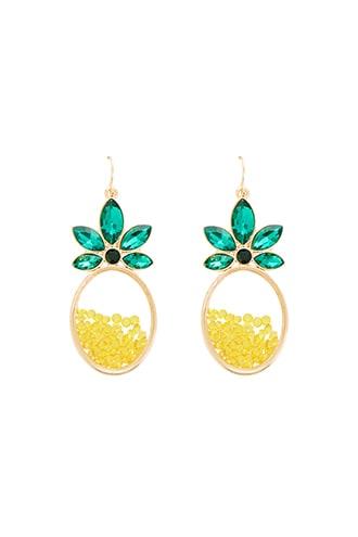 Forever21 Faux Gem Pineapple Drop Earrings
