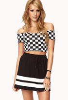Forever21 Sporty Striped Flared Skirt