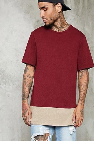 Forever21 Colorblock-hem Slub Tee