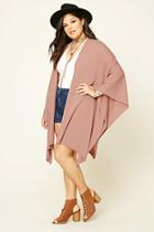 Forever21 Plus Women's  Dusty Pink Plus Size Sweater Shawl