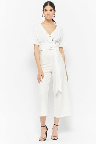 Forever21 Button-accent Wrap Top