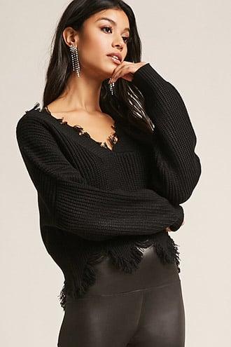 Forever21 Shark-bite Sweater-knit Top