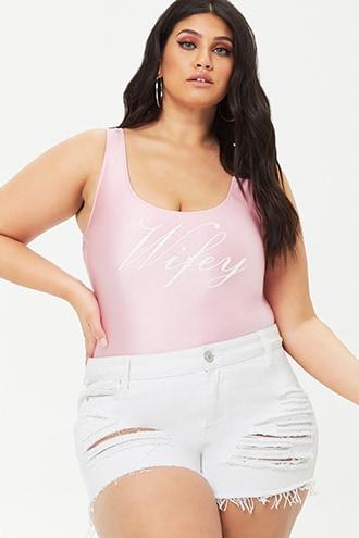 Forever21 Plus Size Wifey One-piece Swimsuit