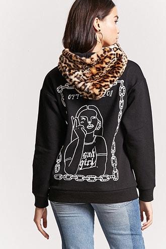 Forever21 Yuki Haze Leopard Faux Fur Hoodie