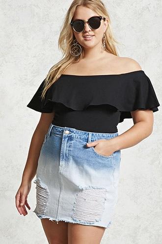 Forever21 Plus Size Dip-dye Mini Skirt