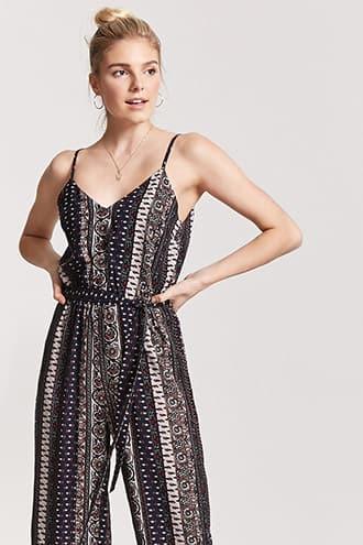 Forever21 Ornate Print Jumpsuit