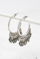 Forever21 Etched Charms Hoop Earrings (b.silver)