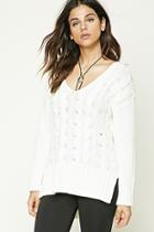 Forever21 V-neck Fisherman Sweater