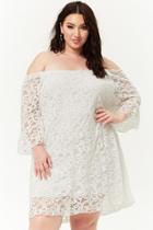 Forever21 Plus Size Crochet Lace Off-the-shoulder Mini Dress