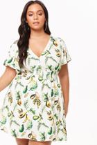 Forever21 Plus Size Avocado Print Mini Dress