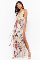 Forever21 Side-slit Floral Print Maxi Dress