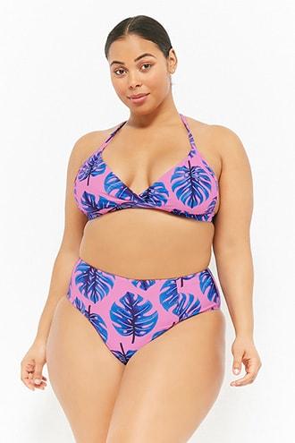 Forever21 Plus Size Kulani Kinis Palm Leaf Bikini Bottoms