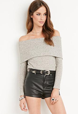 Forever21 Ribbed Off-the-shoulder Top