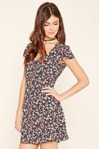 Forever21 Women's  Floral Print Button-down Dress