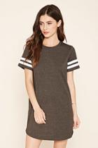Forever21 Women's  Charcoal & Cream Heather Knit Tee Dress