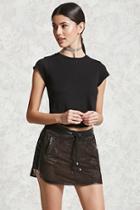 Forever21 Faux Suede Cutout Skirt
