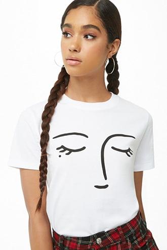 Forever21 Face Graphic Tee