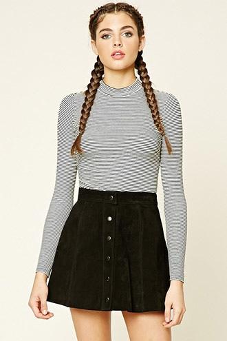 Forever21 Women's  Striped Cutout-back Top