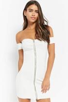 Forever21 Zip-front Off-the-shoulder Dress