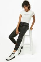 Forever21 Coated Elasticized-trim Joggers