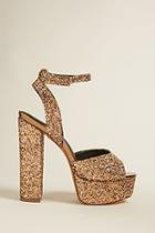 Forever21 Glitter Ankle-wrap Platform Heels