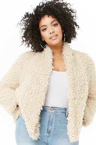 Forever21 Plus Size Shaggy Faux Fur Open-front Jacket