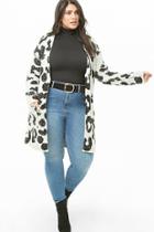 Forever21 Plus Size Loop-knit Cow Print Cardigan