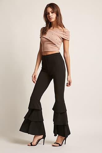 Forever21 Flounce Wide-leg Pants