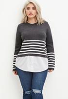 Forever21 Plus Layered Stripe Top